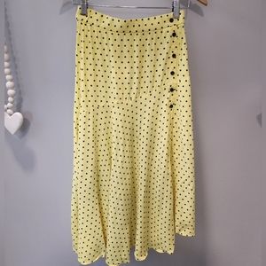 Zara Yellow Polka Dot Skirt